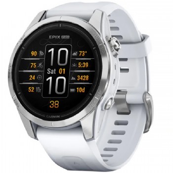 Smartwatch Garmin Epix Pro 2th Generation 42 mm com GPS / Wi-Fi - Branco / Prata